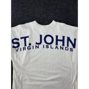 St. John Virgin Islands Long Sleeve Shirt XL White Compass Graphic Tee Crewneck